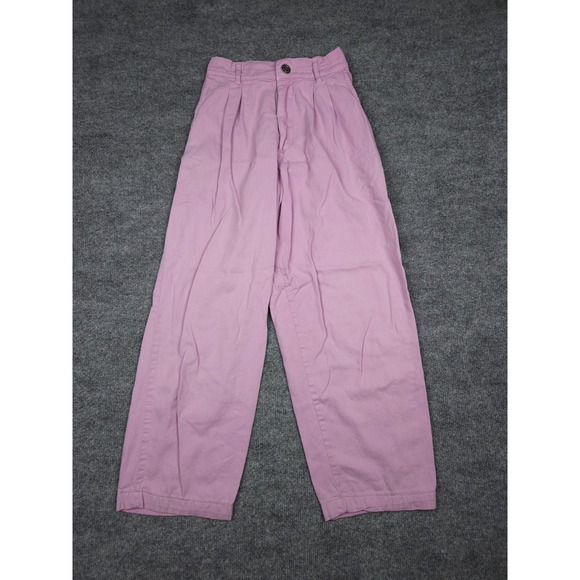 Big Bud Press Pants - Big Bud Press Pants XS Pink Trouser Pleated High Rise Wide Leg Short
